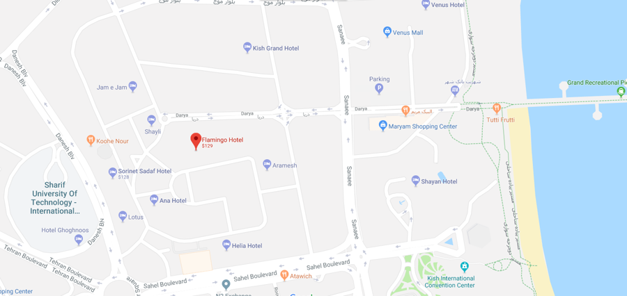 آدرس هتل فلامینگو کیش
