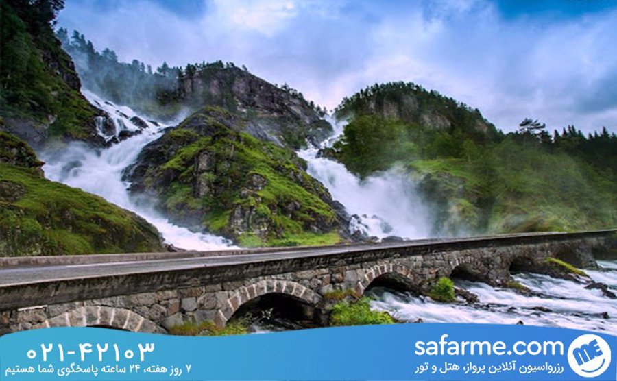 پل آبشار لیتافاسن Latefossen، نروژ